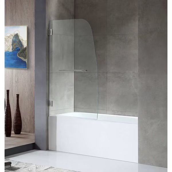 Left Drain Tub With 34 x 58 in. Tub Door in Brushed Nickel, 5 ft., Anzzi, Mfr#: SD1001BN-3260L